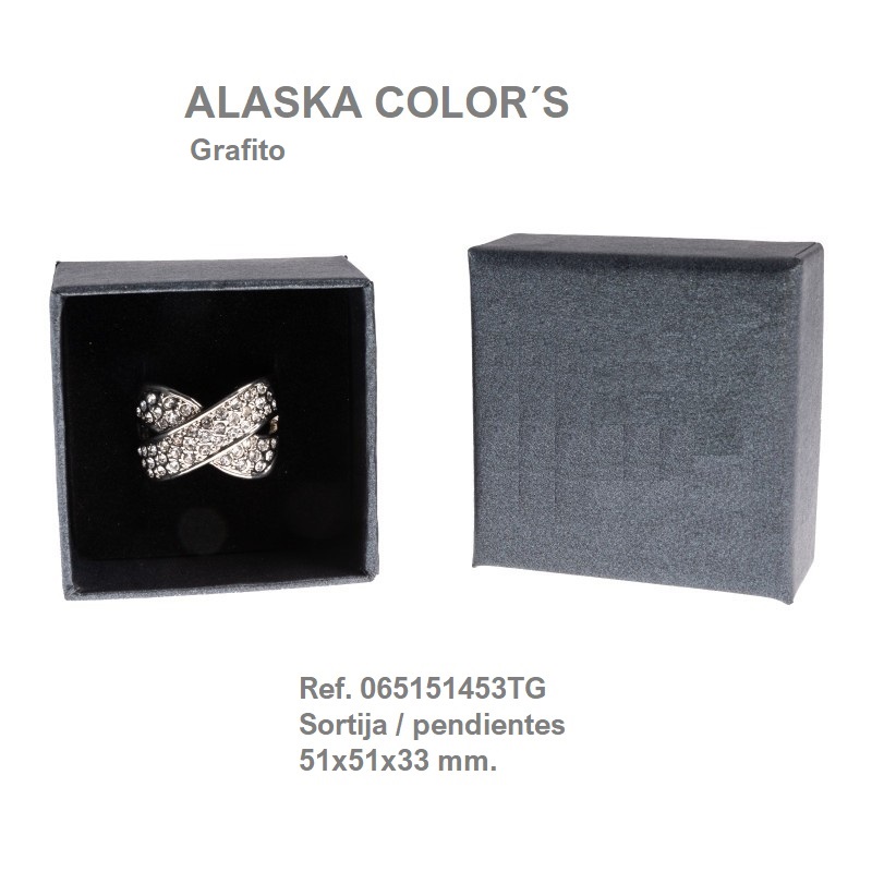 Alaska Color´s GRAFITO sortija 51x51x33 mm.
